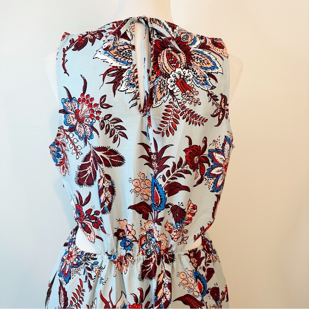 NWT RHODE Target Cut Out Midi Dress Floral Paisley Island Blue Pockets, Large - Picture 6 of 16